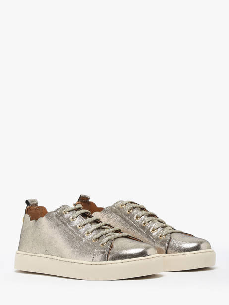 Sneakers In Leather Maison toufet Gold women O22231AT other view 1