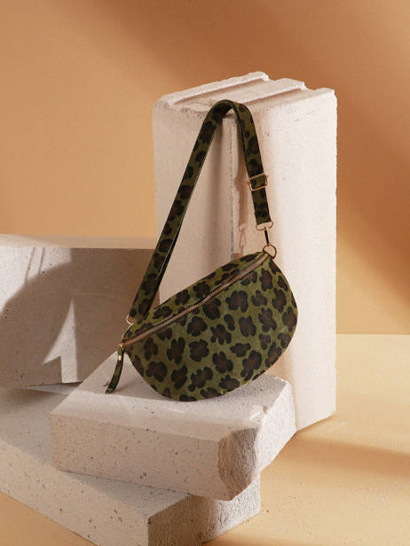 Sac Banane Milano Vert velvet leopardo VL21123 vue secondaire 5