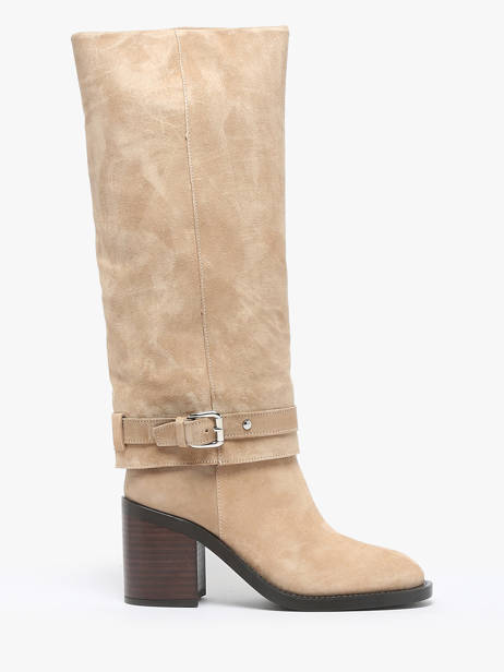 Heeled Boots In Leather Alpe Beige women 52841122