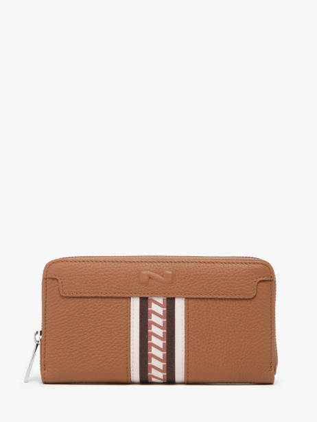 Portefeuille Signature Cuir Nathan baume Marron signature 280277N