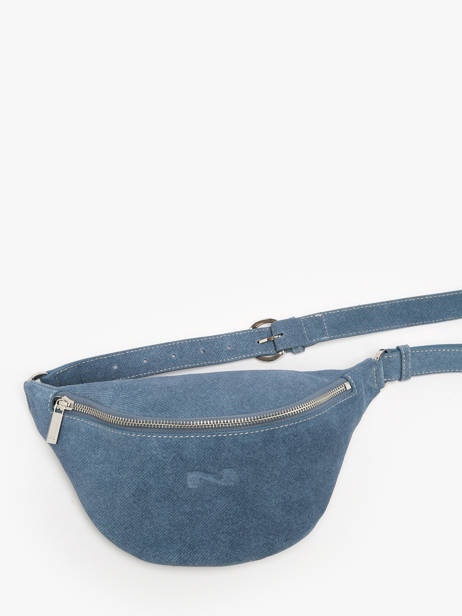 Leather Small Derby Denim Belt Bag Nathan baume Blue denim 1025D other view 1