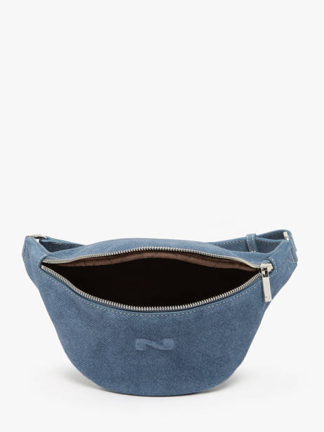 Sac Banane Small Derby Denim Cuir Nathan baume Bleu denim 1025D vue secondaire 2