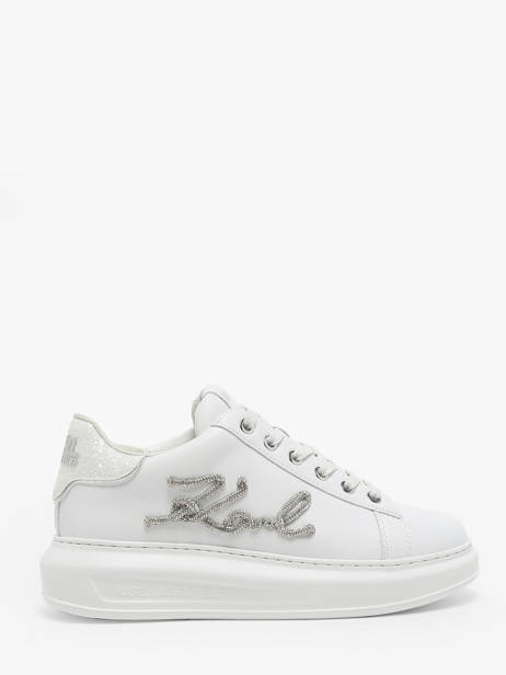 Sneakers Kapri Signiature En Cuir Karl lagerfeld Blanc women KL62510G