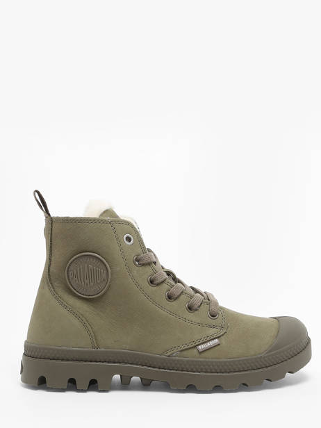 Bottines Pampa Hi Zip En Cuir Palladium Vert women 95982212