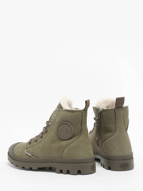 Bottines Pampa Hi Zip En Cuir Palladium Vert women 95982212 vue secondaire 2