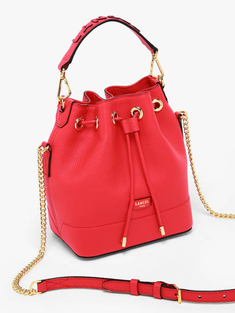 Small Leather Bucket Bag Ninon Lancel Red ninon A10922 other view 2