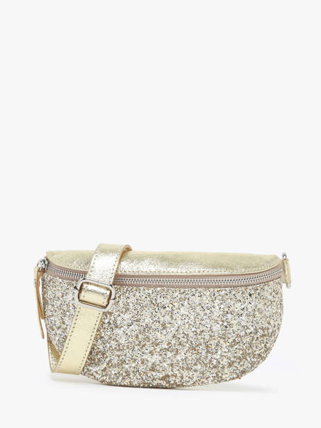 Leather And Glitter Star Belt Bag Milano Gold star ST24011