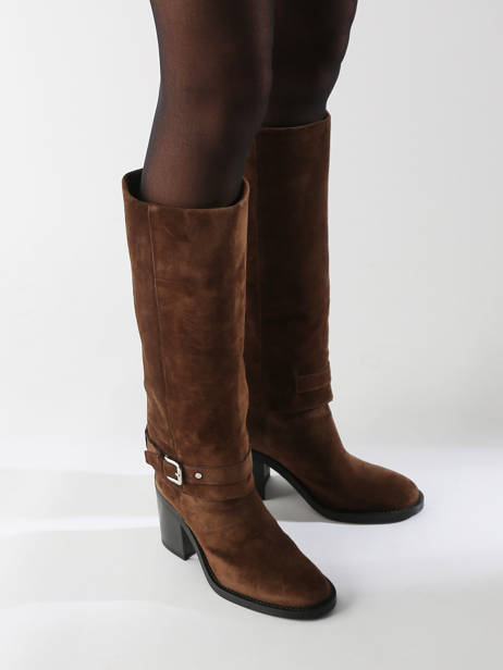 Bottes à Talon Selena En Cuir Alpe Marron women 52841133 vue secondaire 1