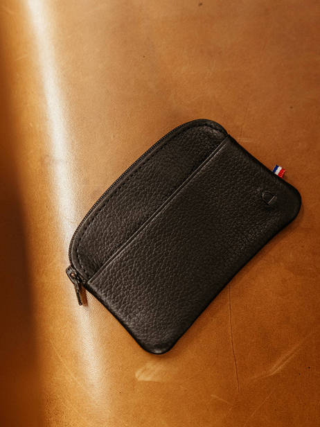 Coin Purse Leather Madras Etrier Black madras EMAD339 other view 3