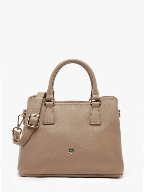 Satchel Luna Leather Hexagona Brown luna 6820082
