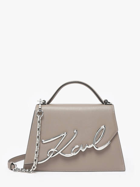 Shoulder Bag K Signature Leather Karl lagerfeld Beige k signature 240W3003