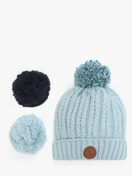 Hat With Removable Pompom Cabaia Blue hats MOSCOWMU