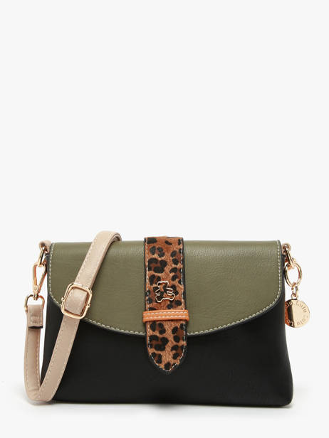 Shoulder Bag Leopard Lulu castagnette Green leopard SORRY