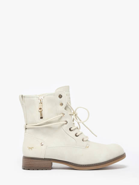 Leather Lace-up Boots Mustang White women 1139630