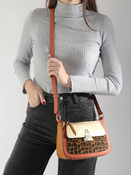 Shoulder Bag Leopard Lulu castagnette Brown leopard TWIGGY other view 1