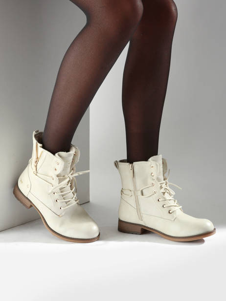 Leather Lace-up Boots Mustang White women 1139630 other view 1