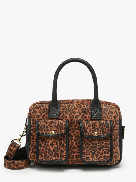 Sac Bandoulière Leopard Cuir Paul marius Noir leopard DANDSLEO