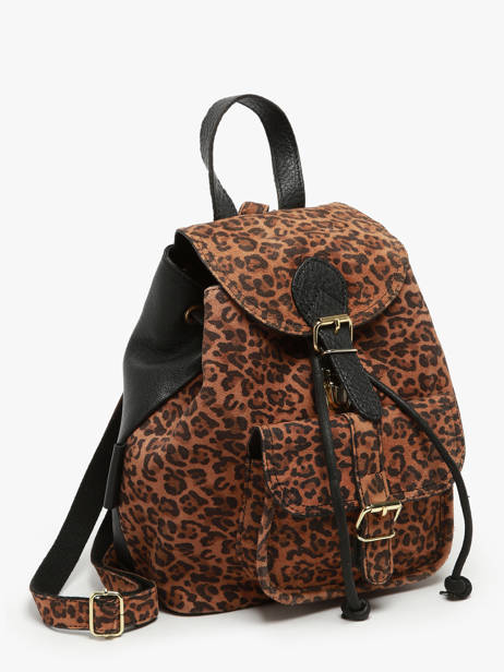 Backpack Paul marius Brown leopard BAROULEO other view 2