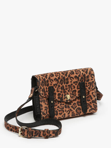 Leather Crossbody Bag Mini Leopard Paul marius Brown leopard MINILEO other view 2