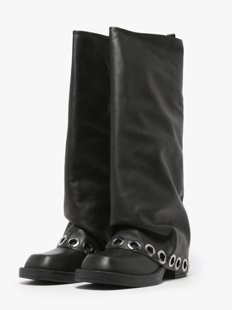 Boots In Leather N°6 Black women GE1 other view 1