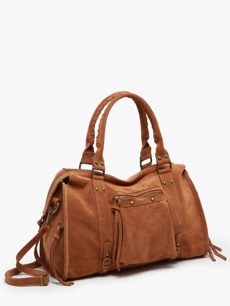 A4 Size Shoulder Bag Velvet Leather Milano Brown velvet VE24095 other view 2