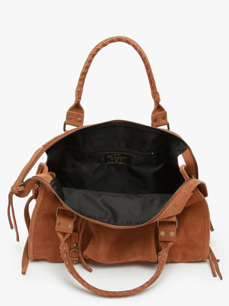 A4 Size Shoulder Bag Velvet Leather Milano Brown velvet VE24095 other view 3