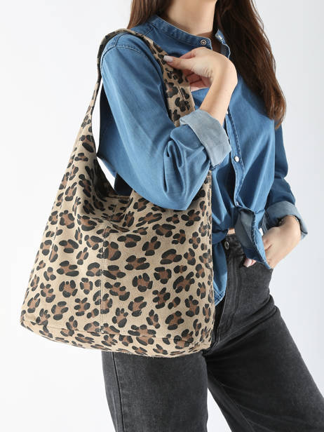 Shoulder Bag Velvet Leopardo Leather Milano Beige velvet leopardo VL24062 other view 1