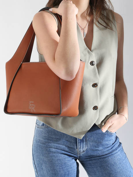 Shoulder Bag M Foudre Leather Etrier Brown foudre EFOD107M other view 1
