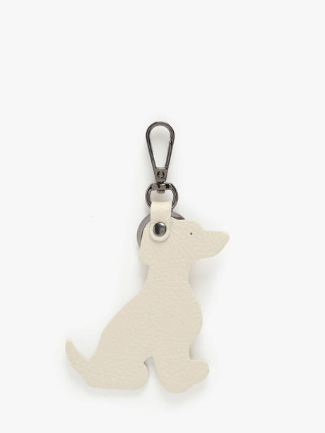Leather Dog Keychain Milano Beige caviar CA24124