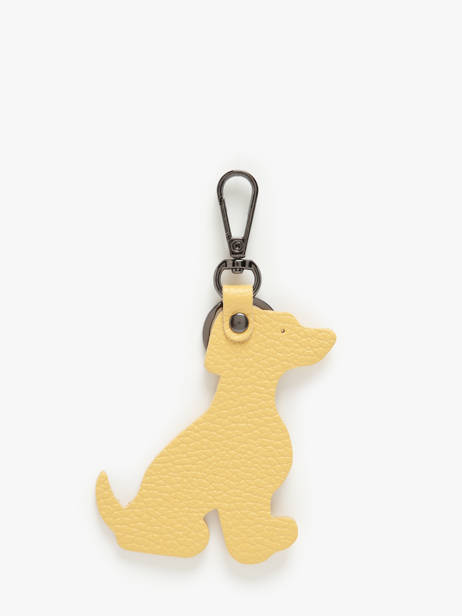 Leather Dog Keychain Milano Yellow caviar CA24124