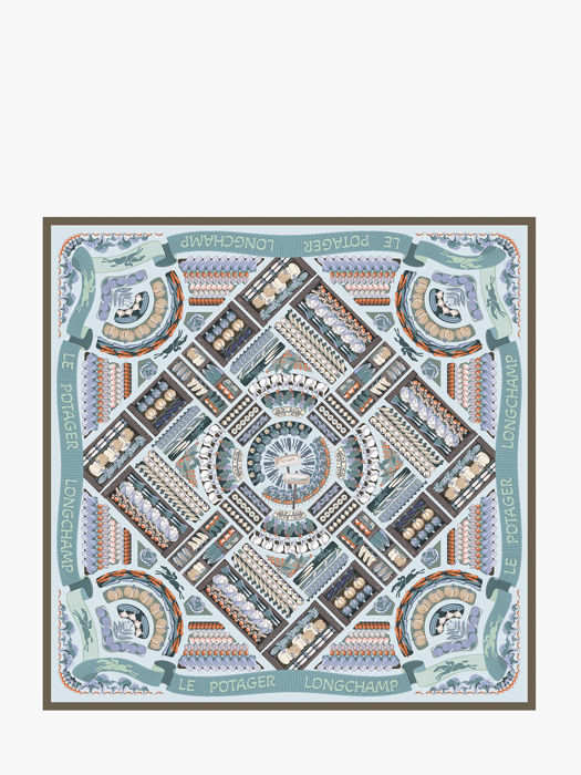 Longchamp Soie gots Scarf Blue