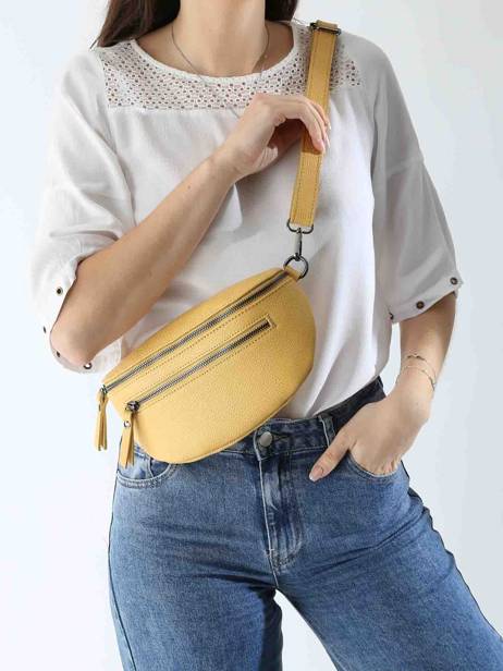 Leather Caviar Belt Bag Milano Yellow caviar CA23111 other view 1