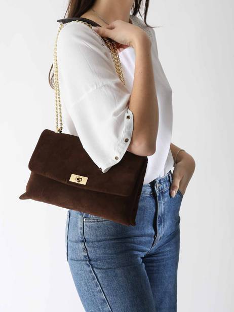 Shoulder Bag Velvet Caviar Leather Milano Brown velvet caviar VC24115 other view 1