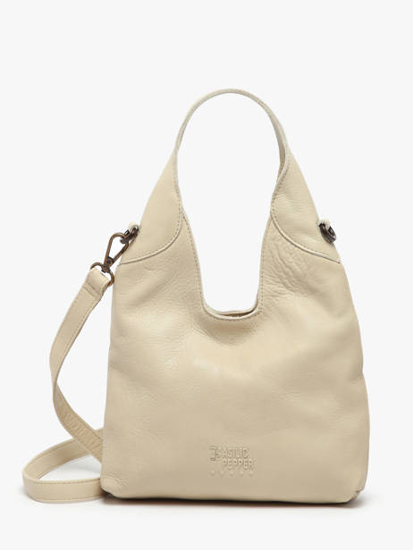 Shoulder Bag Cow Leather Basilic pepper Beige cow BCOW2S