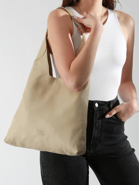 Shoulder Bag Cow Leather Basilic pepper Beige cow BCOW2M other view 1