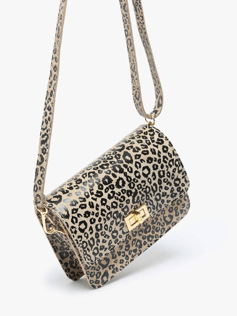 Sac Bandoulière Velvet Leopardo Cuir Milano Beige velvet leopardo VL24115 vue secondaire 2