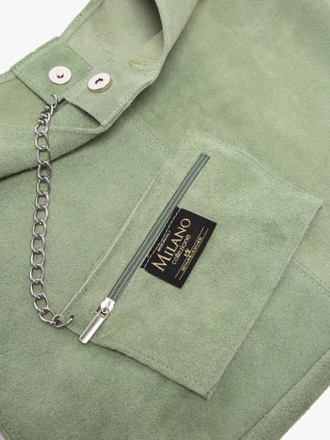 Shoulder Bag Velvet Leather Milano Green velvet VE24062B other view 2