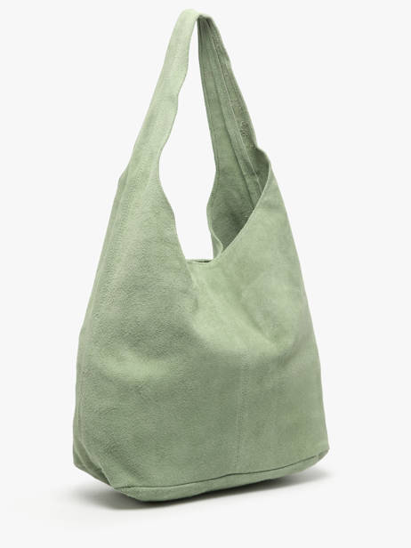 Shoulder Bag Velvet Leather Milano Green velvet VE24062B other view 3