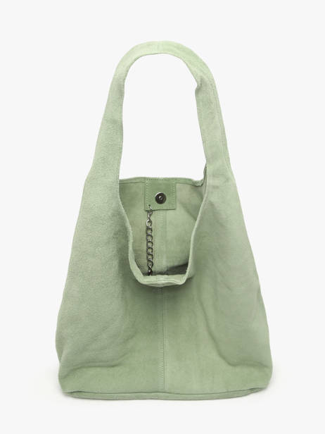 Shoulder Bag Velvet Leather Milano Green velvet VE24062B other view 4