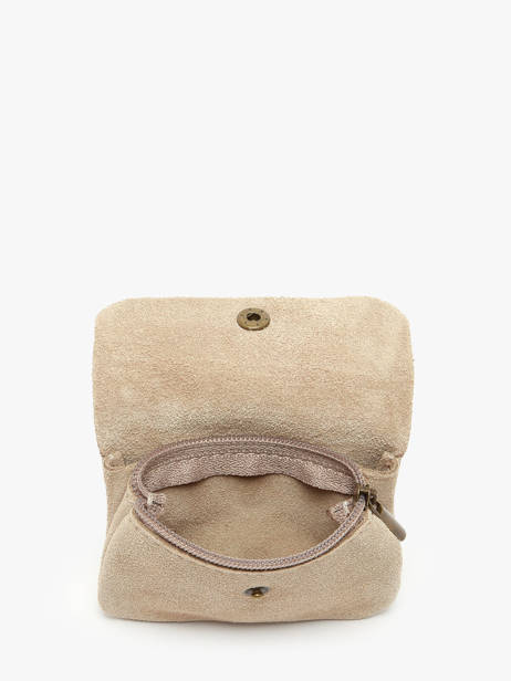Coin Purse Leather Milano Beige velvet VE23091 other view 1