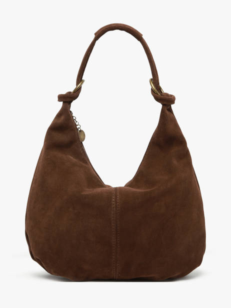 Shoulder Bag Velvet Leather Milano Brown velvet VE24111 other view 4