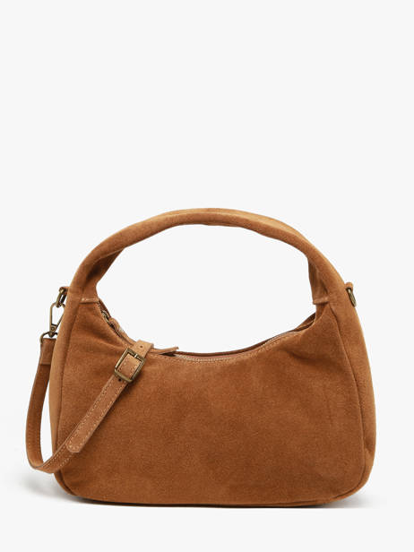 Handbag Velvet Leather Milano Brown velvet VE24114