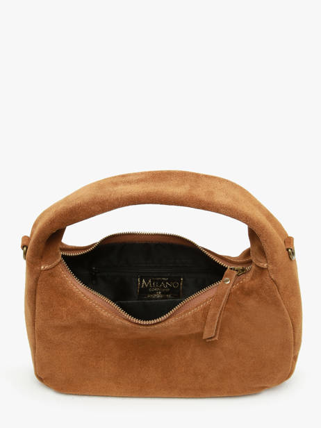 Handbag Velvet Leather Milano Brown velvet VE24114 other view 3