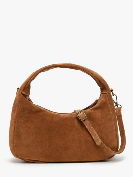Handbag Velvet Leather Milano Brown velvet VE24114 other view 4