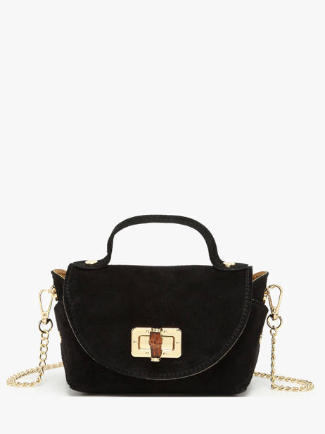 Sac Bandoulière Velvet Leather Milano Black velvet VE24117