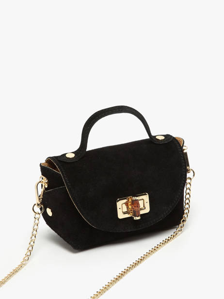 Sac Bandoulière Velvet Leather Milano Black velvet VE24117 other view 2