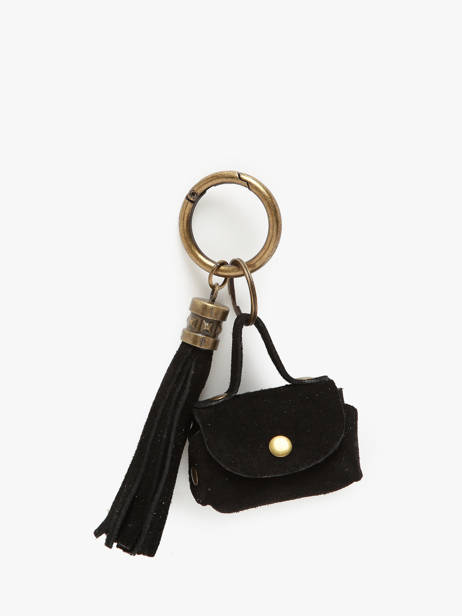 Porte-clefs Cuir Milano Noir velvet VE24112