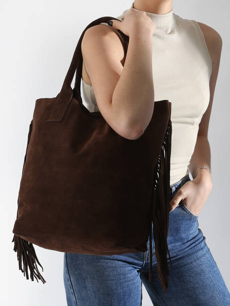 Shoulder Bag Velvet Milano Brown velvet VE241114 other view 1