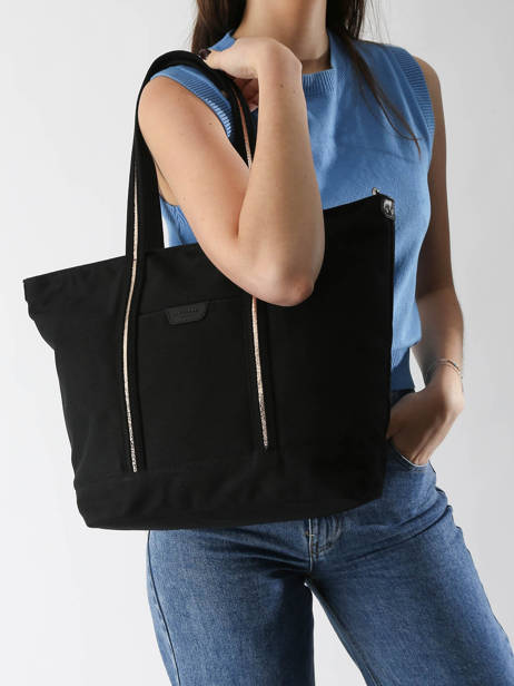 A4 Size Shoulder Bag Kaya Canvas Hexagona Black kaya 5920056 other view 1