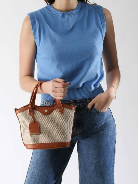 Satchel Judy Hexagona Beige judy 6520139 other view 1
